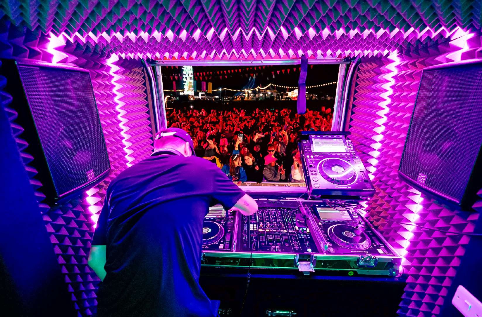 The Noise Truck DJ booth interior